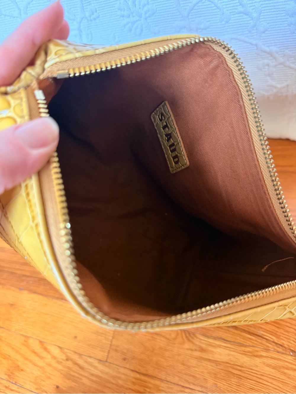 Staud Shirley Bag in Tan Croc - Picture 16 of 16